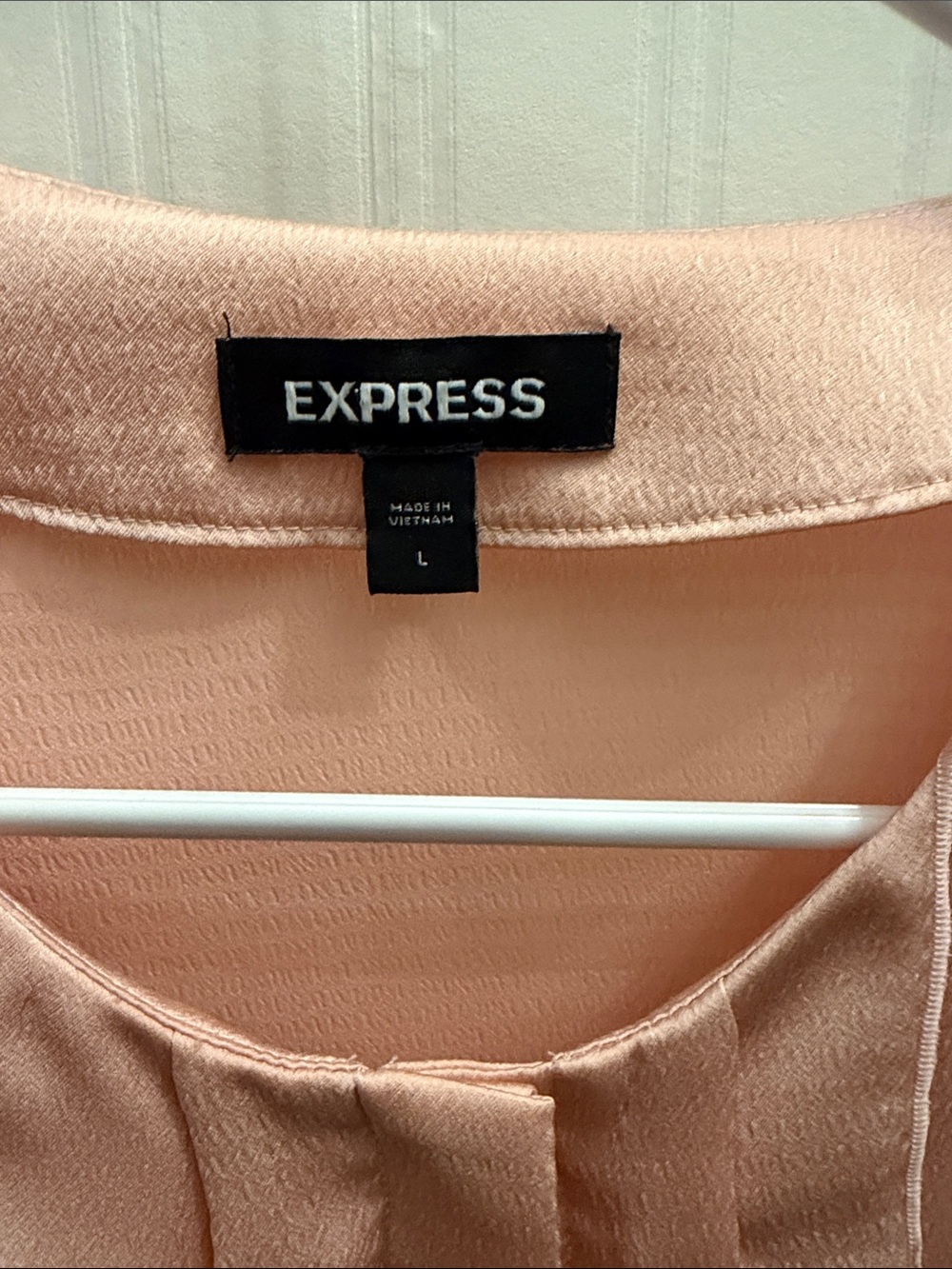 Express Peach Ruffle-Pleat Blouse - Picture 2 of 6